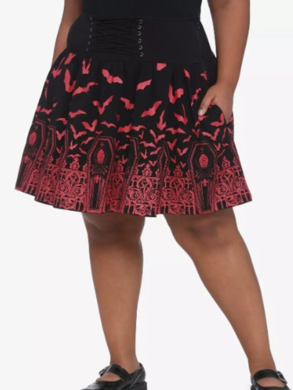🧛‍♂️ Universal Monsters Dracula Bat Lace-Up Skirt (Plus Size)